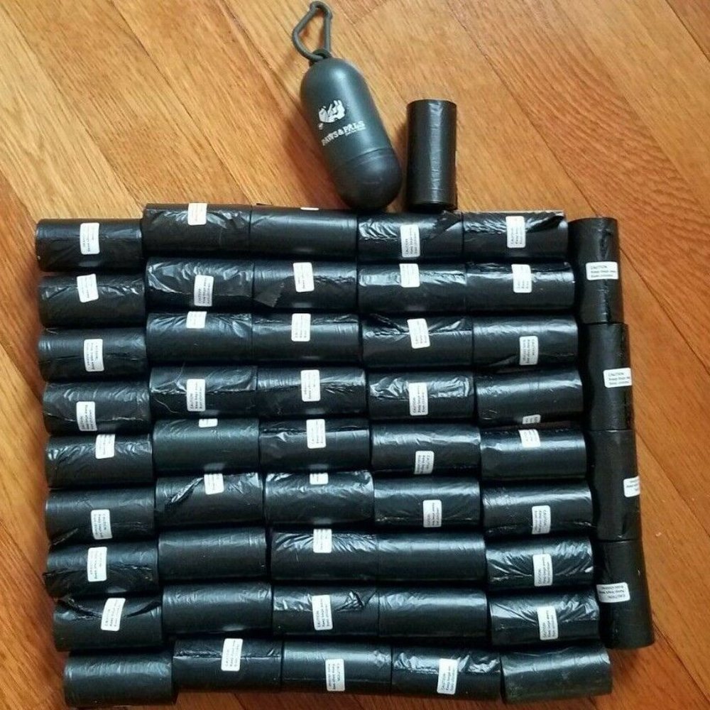 Paws & Pals Pet Waste Disposal Bags Dispenser & Leash Clip 50 ROLLS 20 BAGS 1000